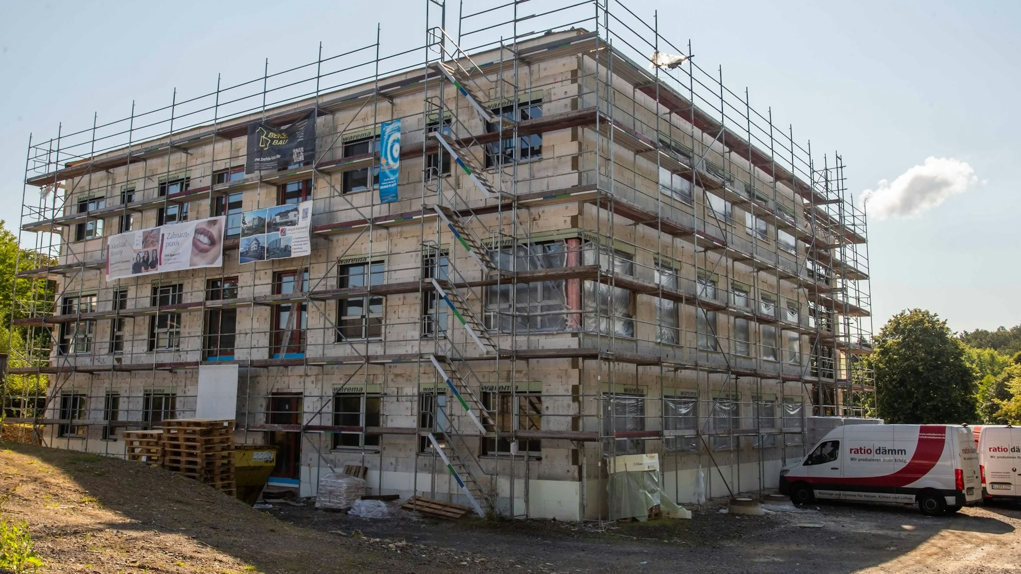 Baustelle des Medicenters am Kurpark in Nümbrecht.