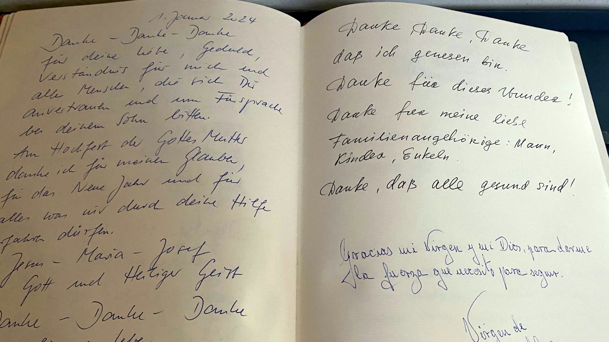 Texte zeugen von Glaube und Hilfe.