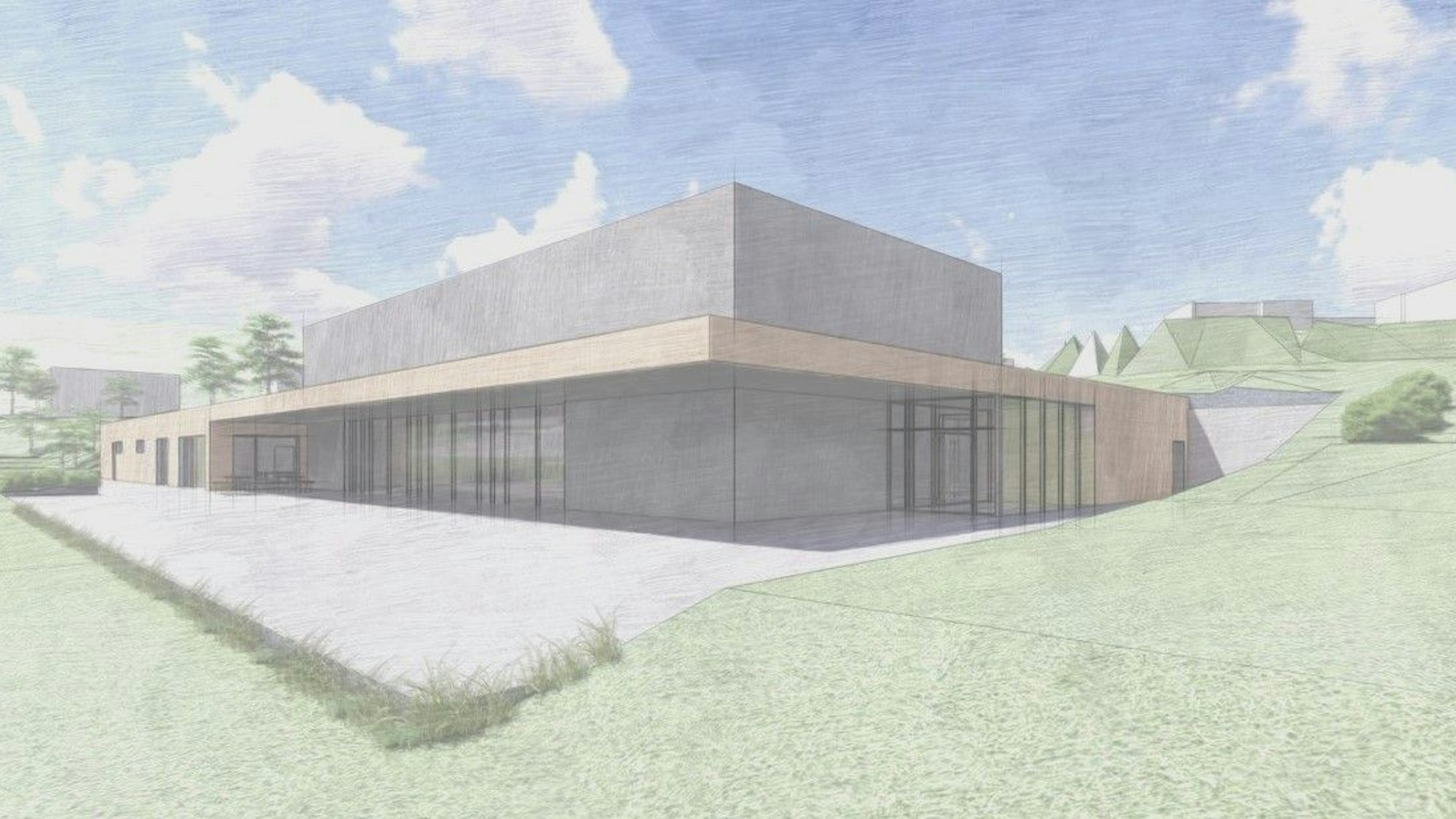 Die Abbildung zeigt den Entwurf für das neue Gebäude.