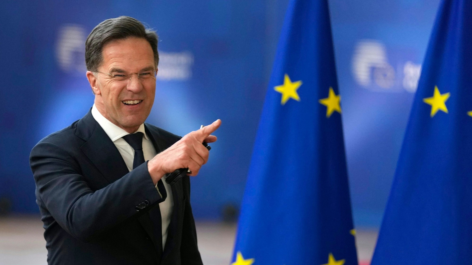 Brüssel: Mark Rutte, Ministerpräsident der Niederlande, trifft zu einem EU-Gipfel ein.