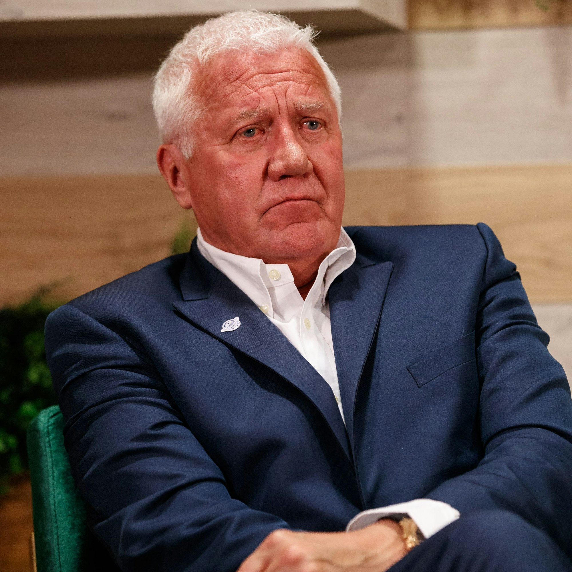 Patrick Lefevere, Sportlicher Leiter des Teams Soudal-Quickstep, nimmt an der Pressekonferenz teil. (Archivbild)