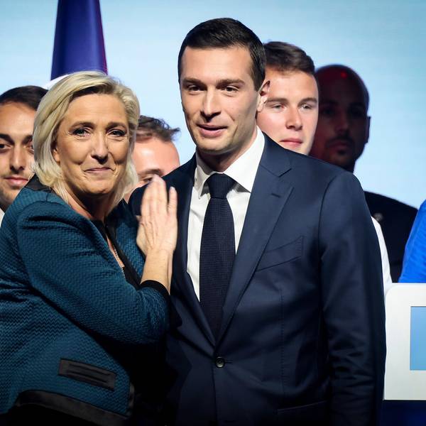Die Rechtspopulistin Marine Le Pen und ihr Zögling Jordan Bardella