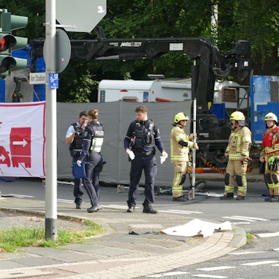 Blick auf die Unfallstelle Am Stadion.