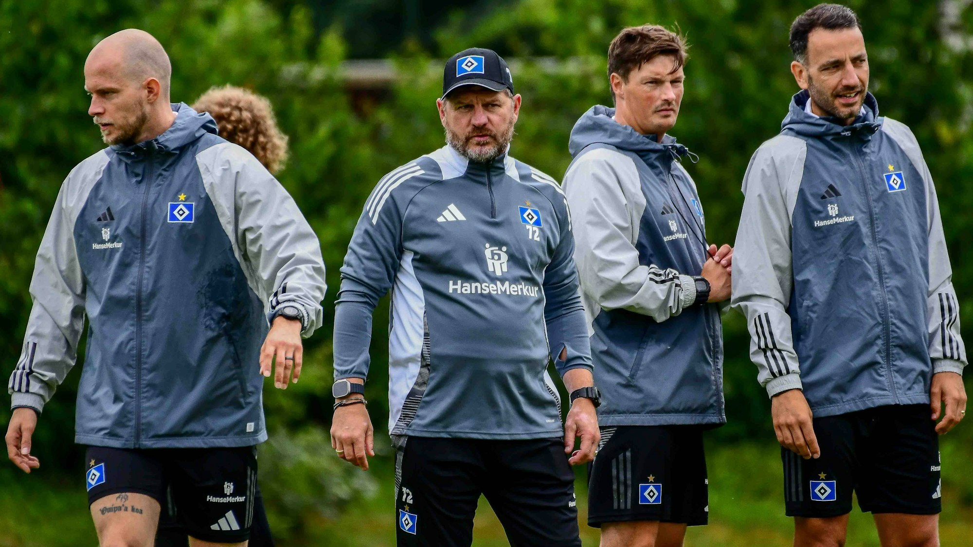 Co - Trainer Rene Wagner Trainer Steffen Baumgart Co - Trainer Merlin Polzin Sven Höh Torwarttrainer HSV Deutschland ,