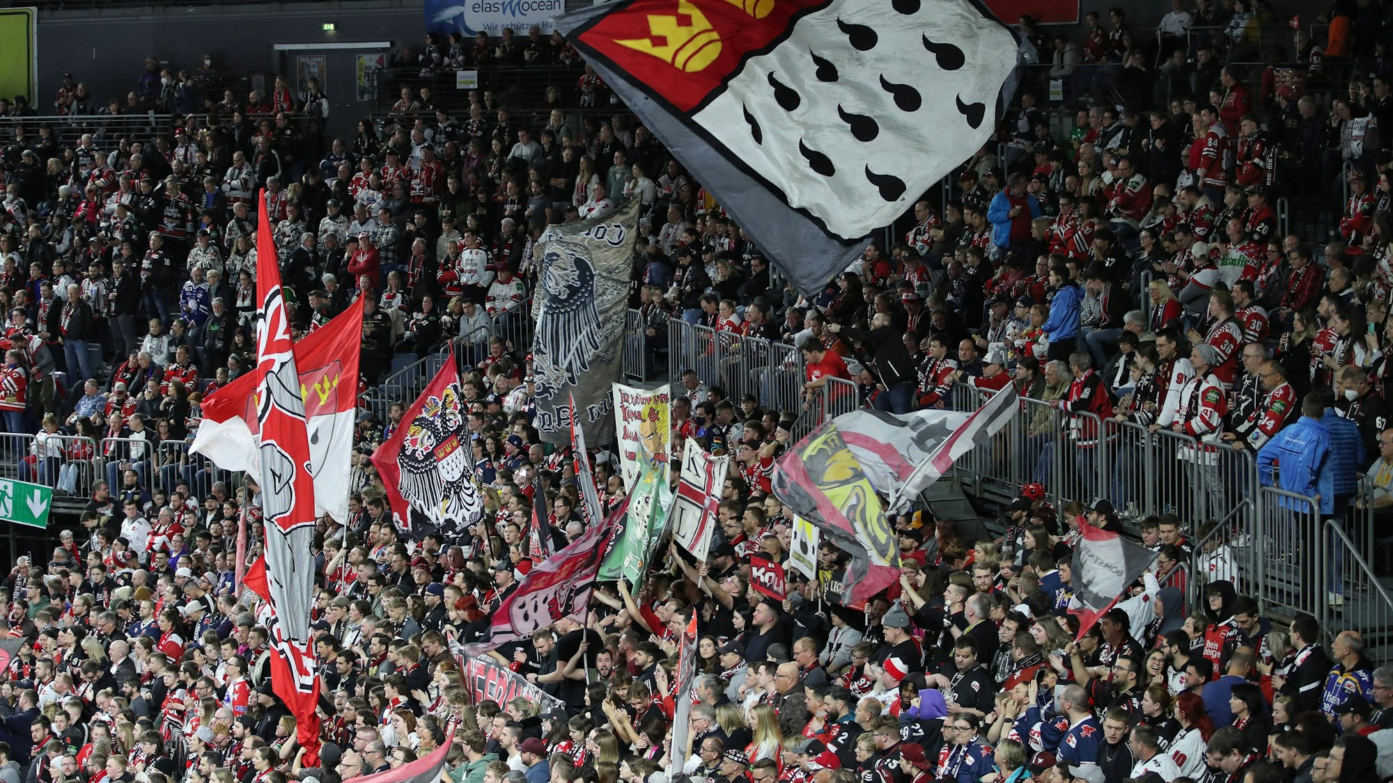 17.03.2023, Köln, Eishockey, Playoffs Penny DEL, Viertelfinale Spiel 2, Lanxess-Arena, Kölner Haie - Adler Mannheim: