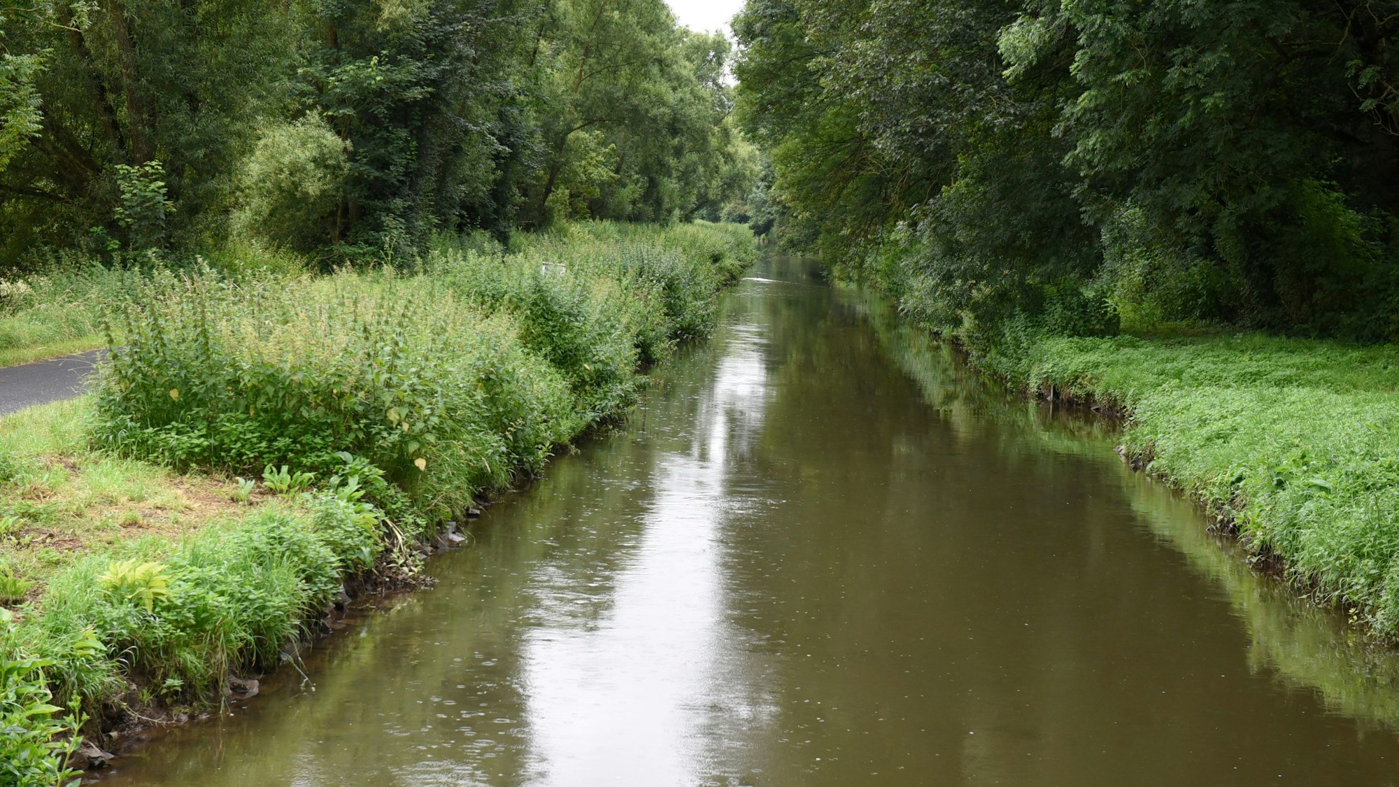 Auf dem Bild ist ein Teil des Erftflutkanals zu sehen.