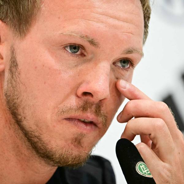 Immer den Tränen nahe: Bundestrainer Julian Nagelsmann auf der Bilanz-Pressekonferenz des DFB.