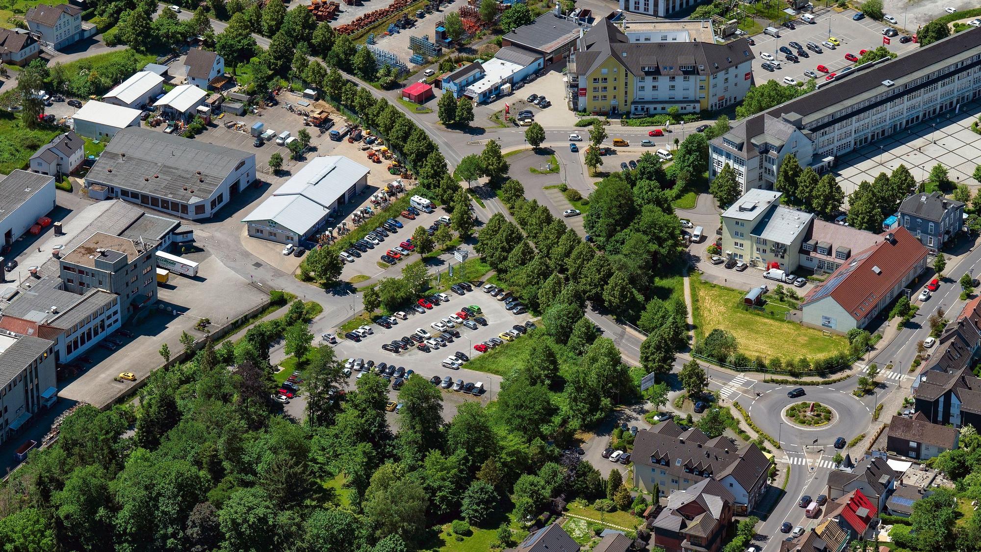 Luftbild von der Bergneustädter Innenstadt