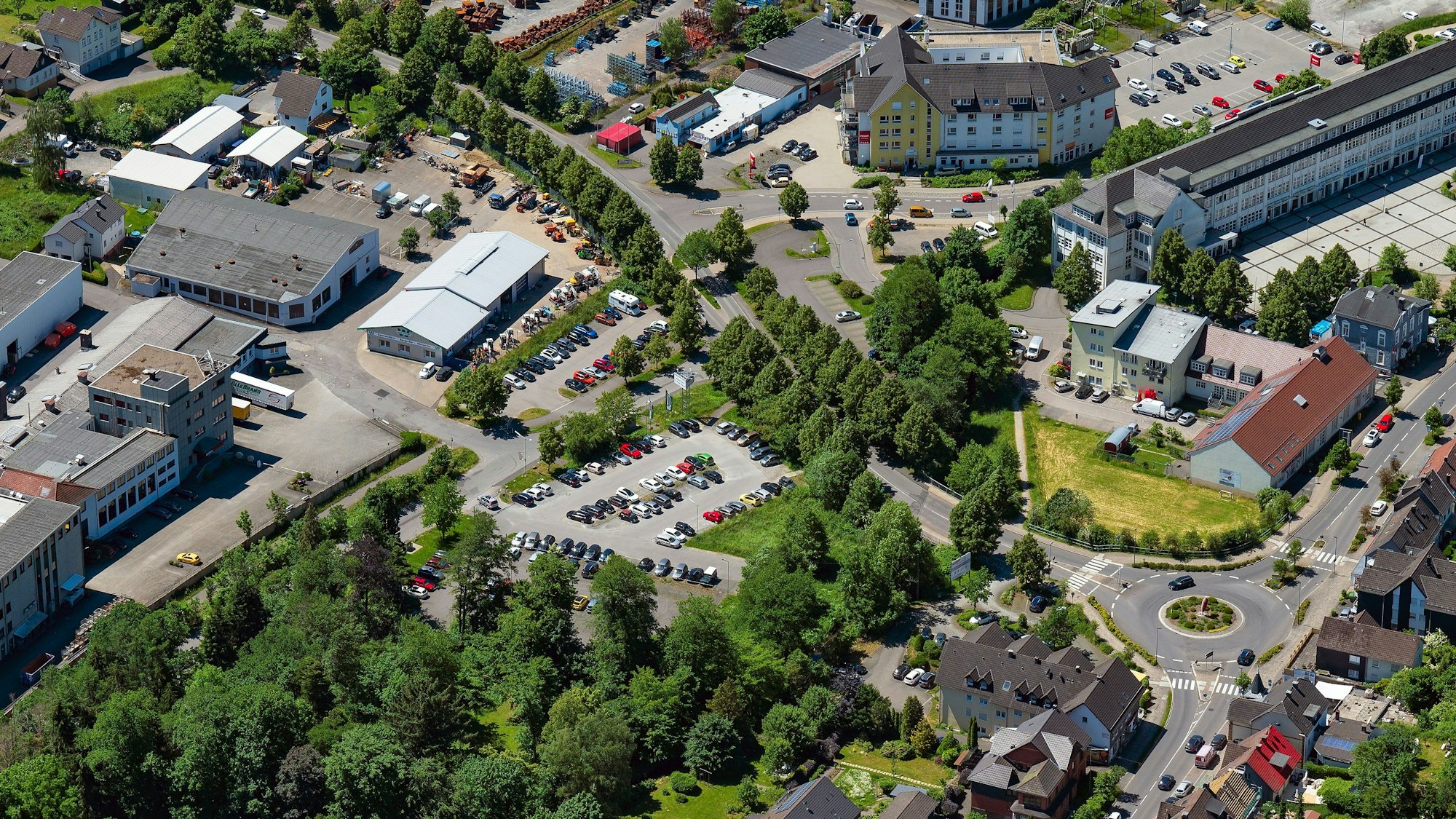 Luftbild von der Bergneustädter Innenstadt