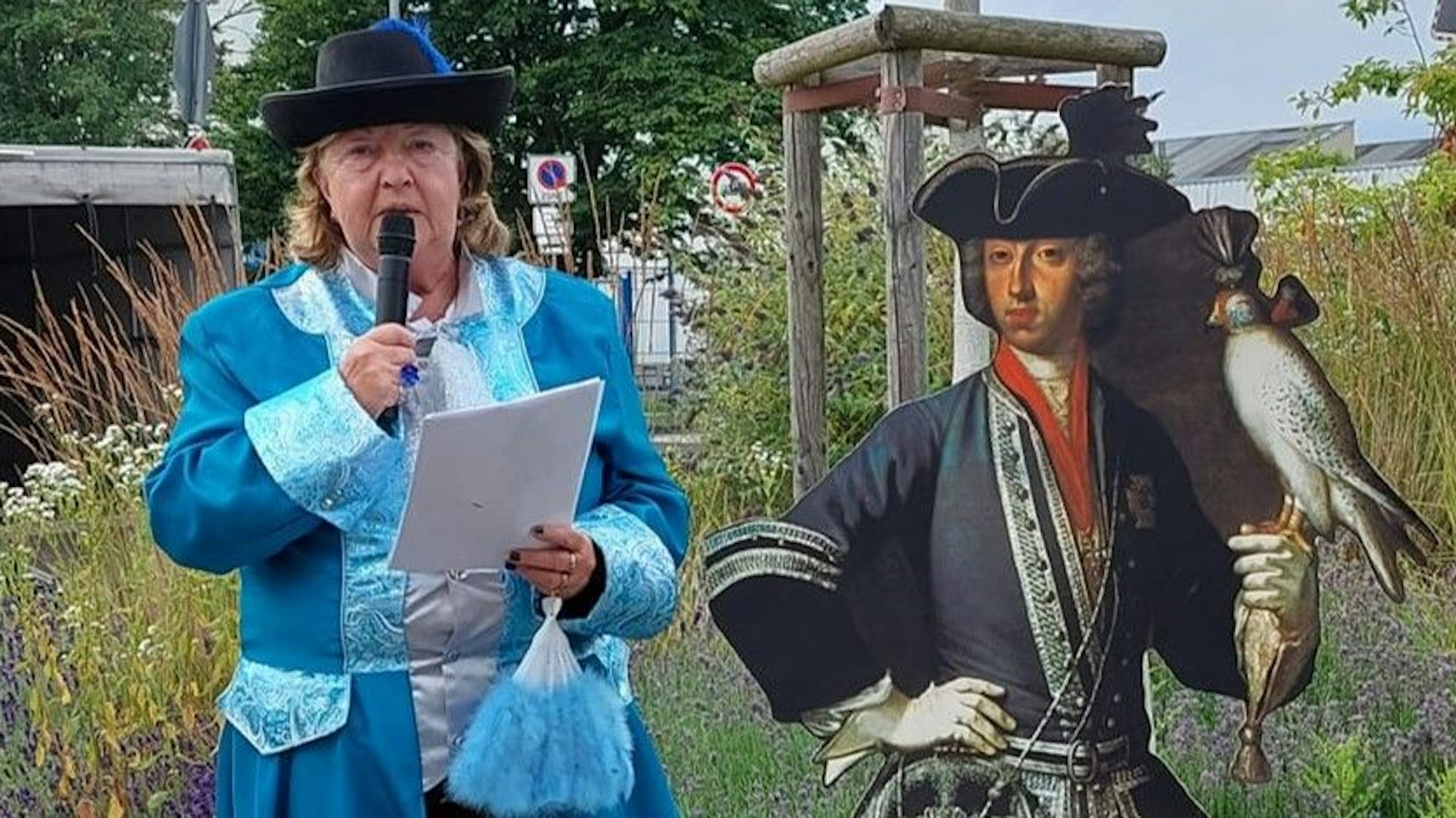 Zu sehen sind Almut Zimmermann und eine Darstellung vom Clemens August.