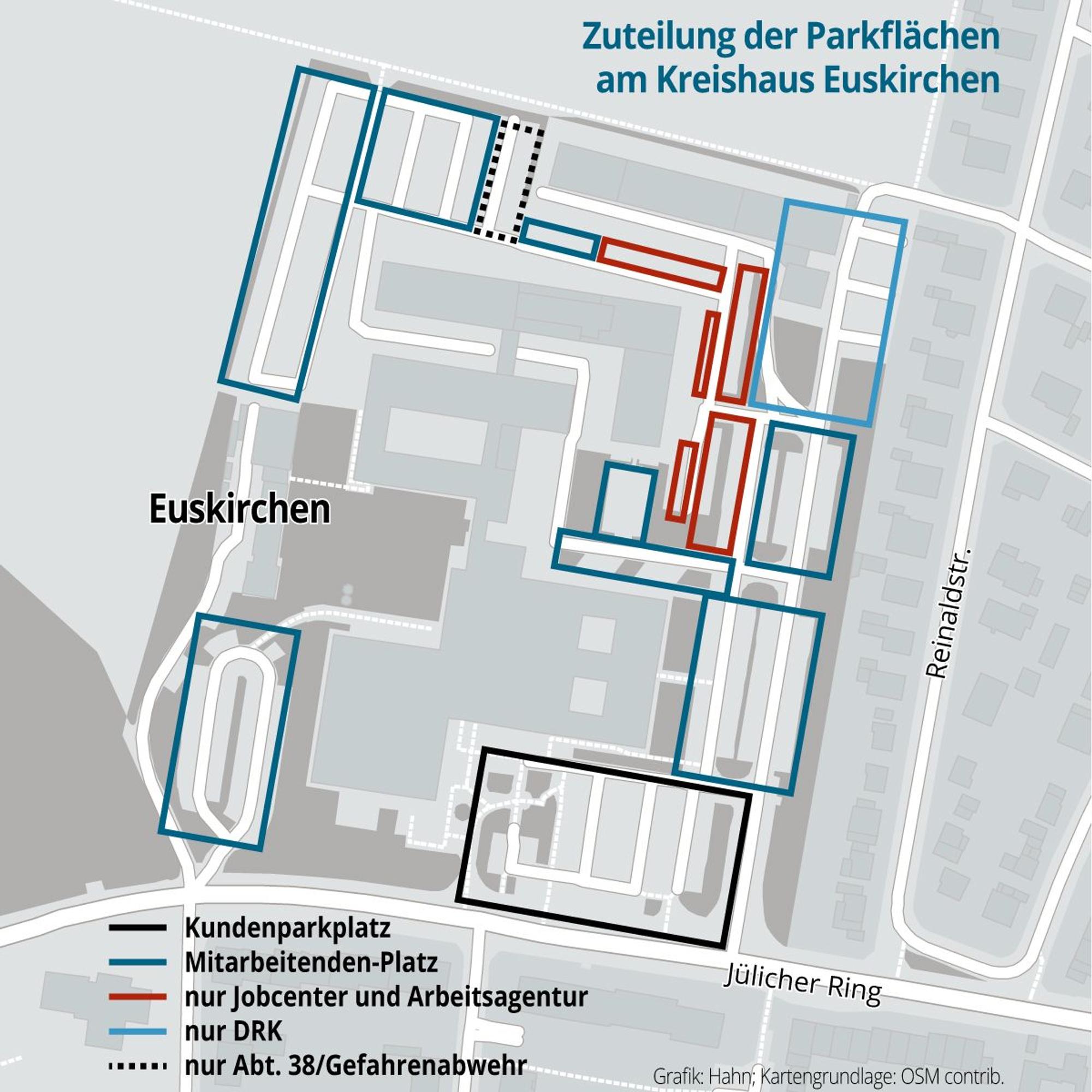 Die Grafik zeigt die unterschiedliche Aufteilung der Parkflächen.