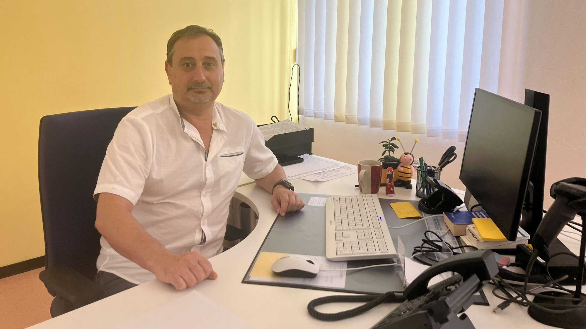 Igor Prudkov in seinem neuen Büro in der psychiatrischen Ambulanz in Hückeswagen.