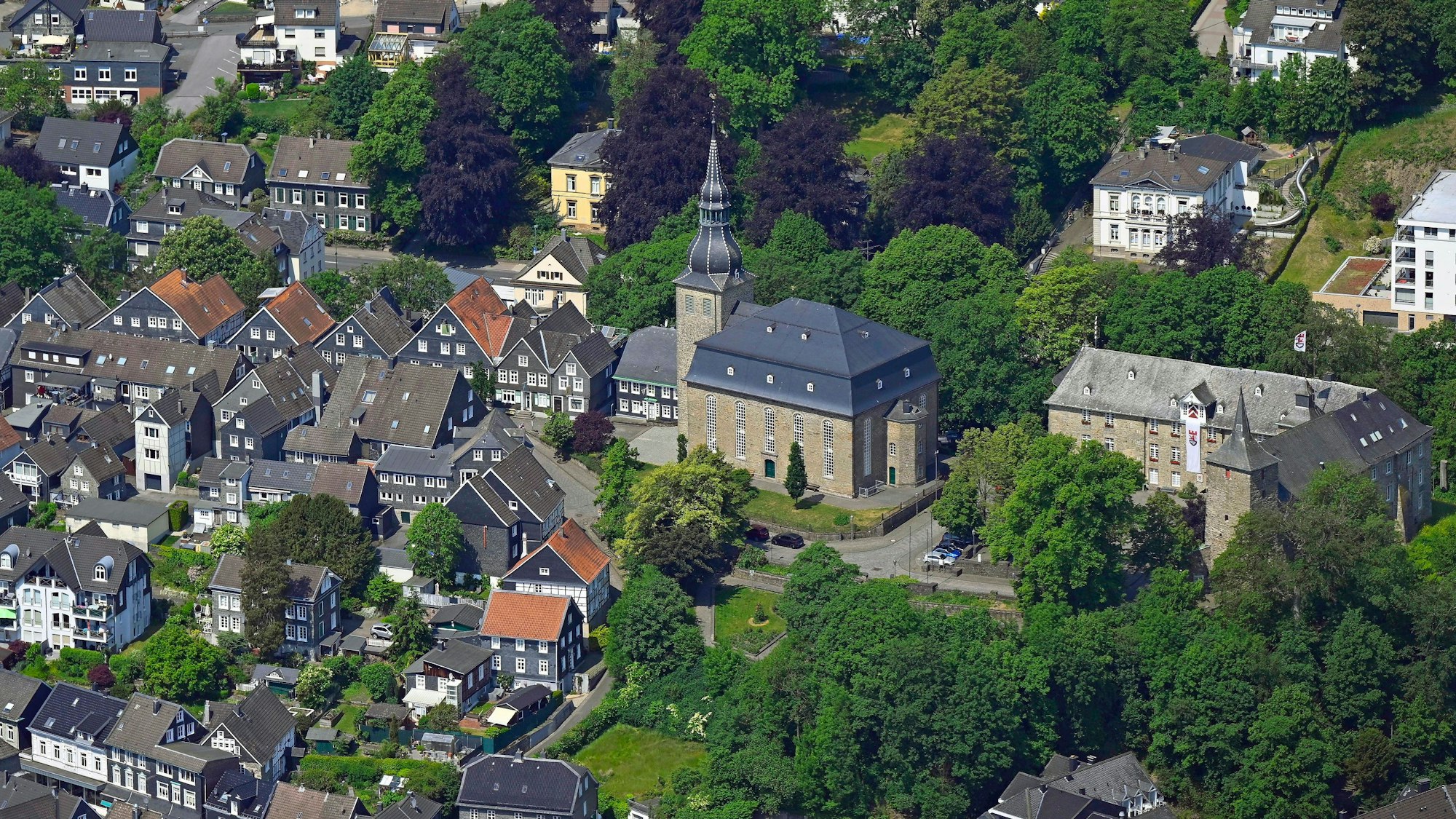 EIne Luftaufnahme von Hückeswagen.
