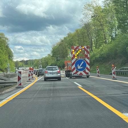 Eine Sperrung auf der A4.