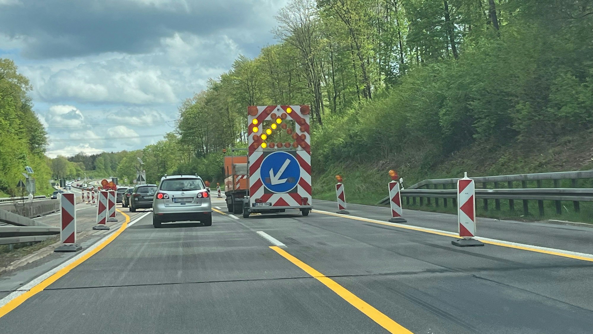 Sperrung auf der A4.