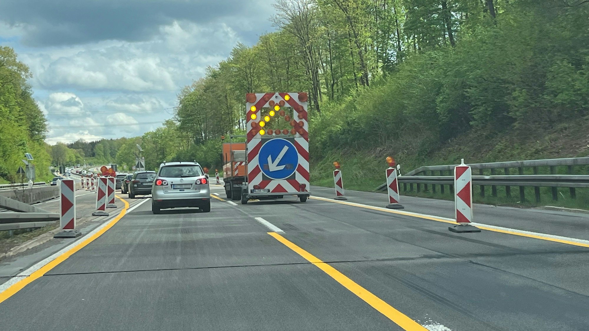 Eine Sperrung auf der A4.