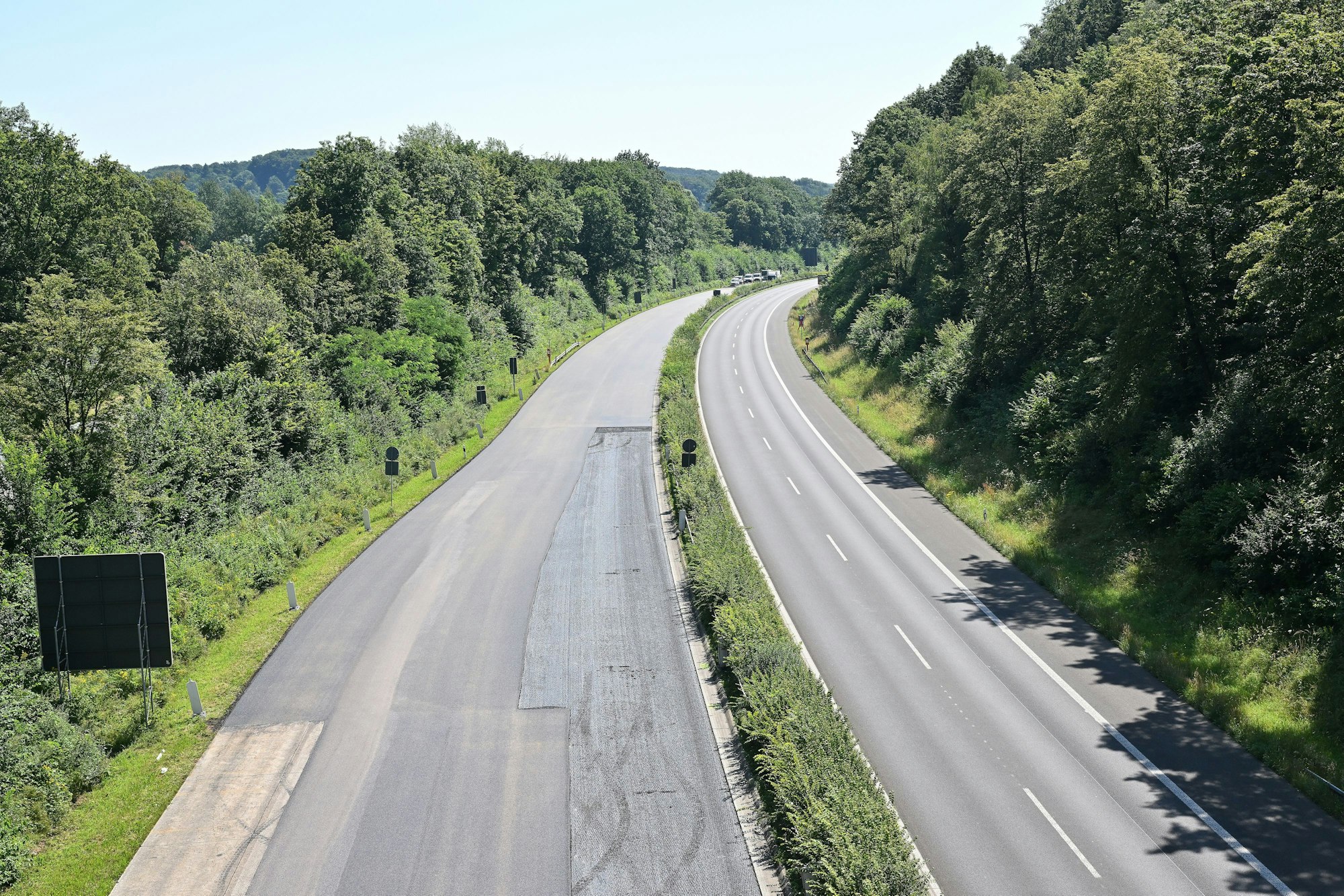 Das Foto zeigt die gesperrte Autobahn