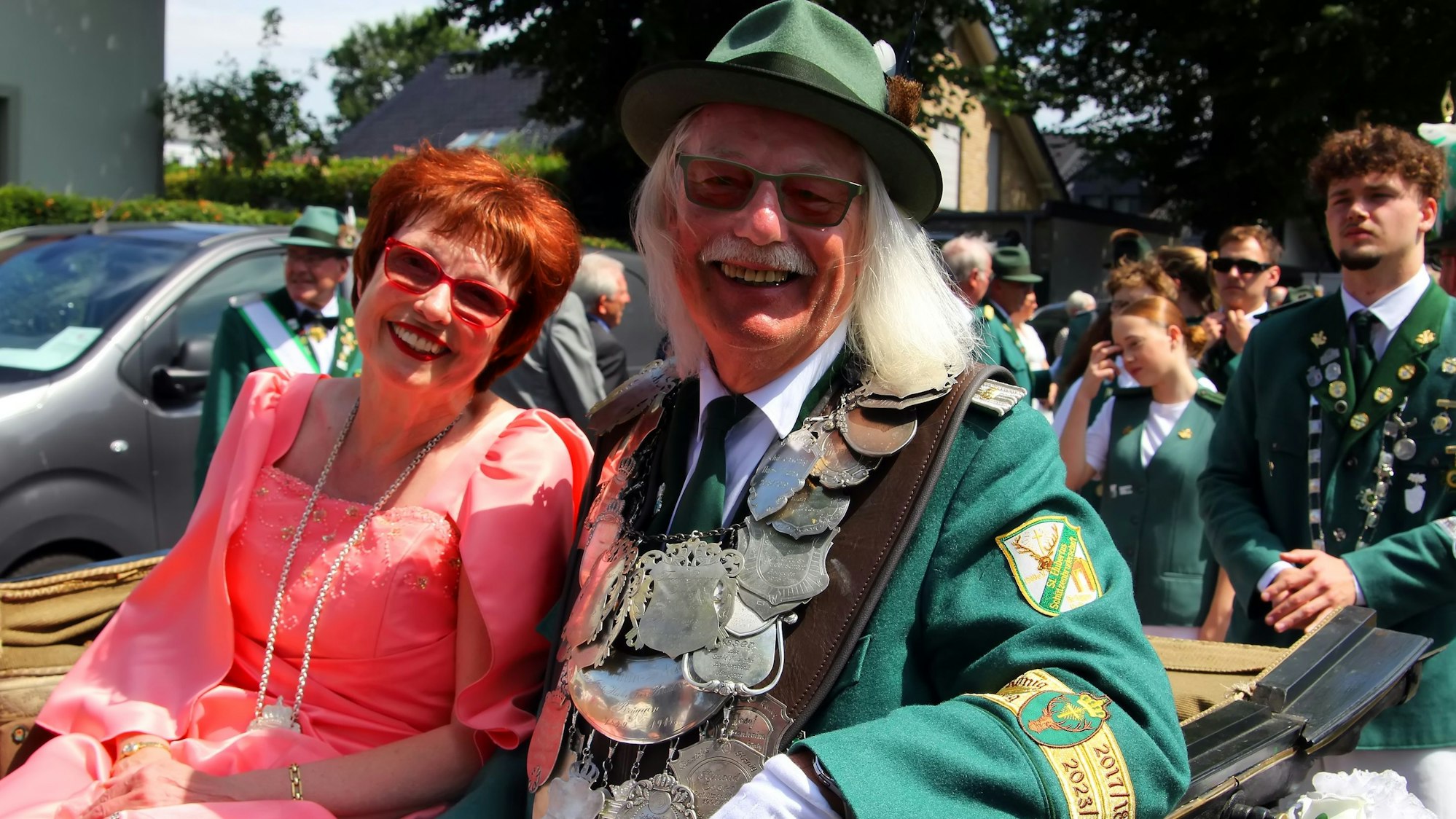 Willy und Vera Deutsch bildeten im Jubiläumsjahr der vor 175 Jahren gegründeten Brüggener St. Hubertus-Bruderschaft das strahlende Königspaar.