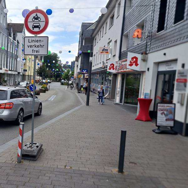 Blick auf die Hochstraße in Wipperfürth.