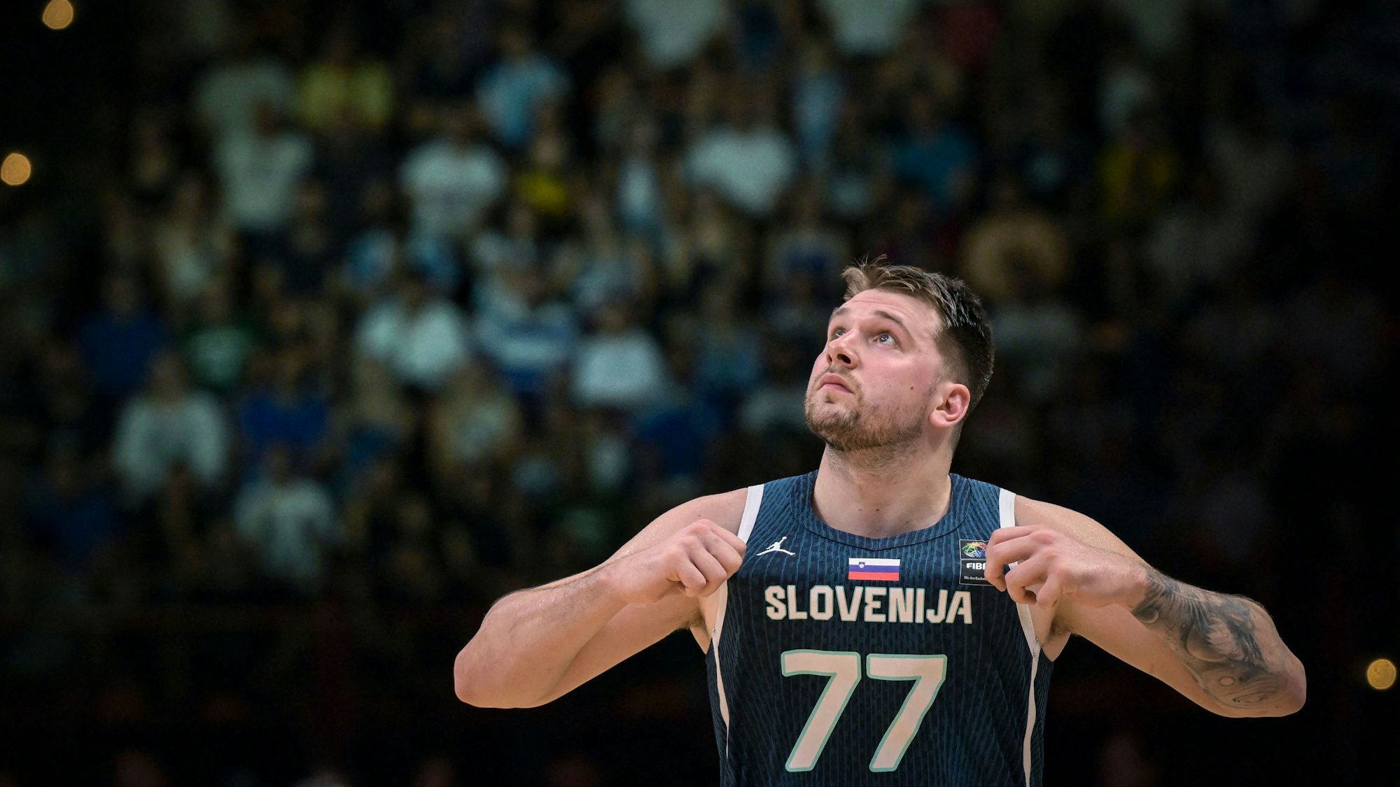 Luka Doncic beim Qualifikationsspiel zwischen Griechenland und Slowenien.