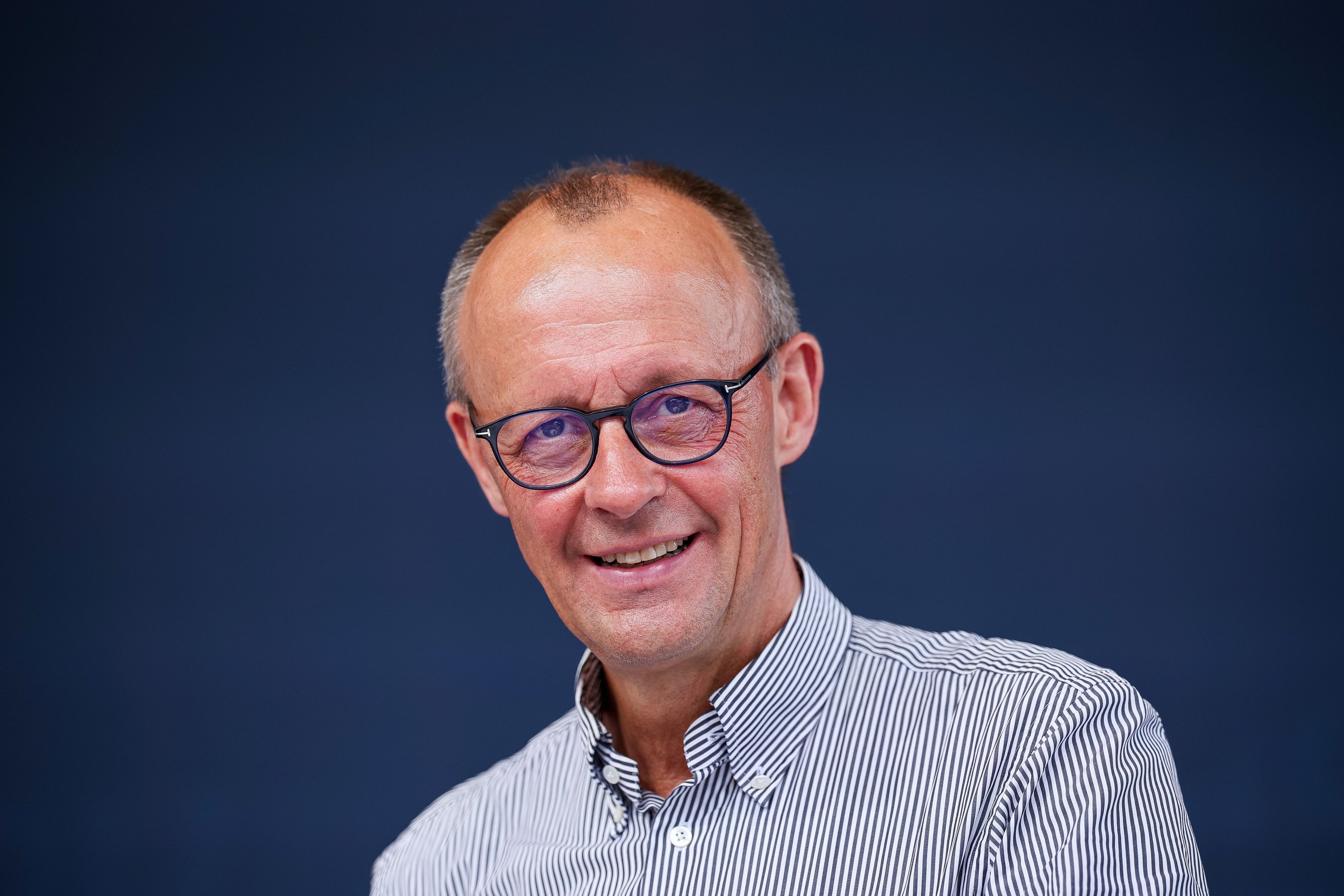 Friedrich Merz, Bundesvorsitzender CDU, spricht zum Wahlkampfauftakt der CDU Sachsen und Thüringen.