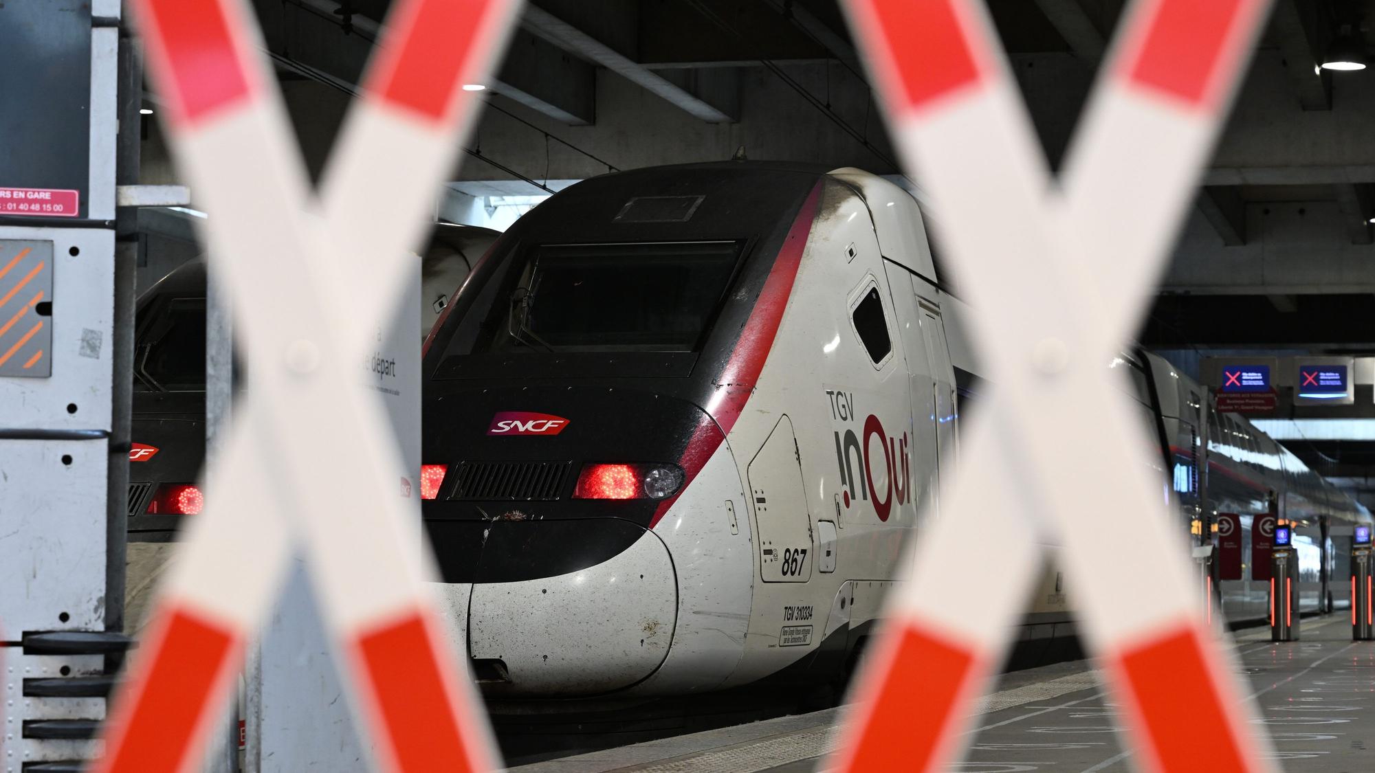 Ein TGV der französischen Eisenbahngesellschaft SNCF steht im Bahnhof Gare Montparnasse.
