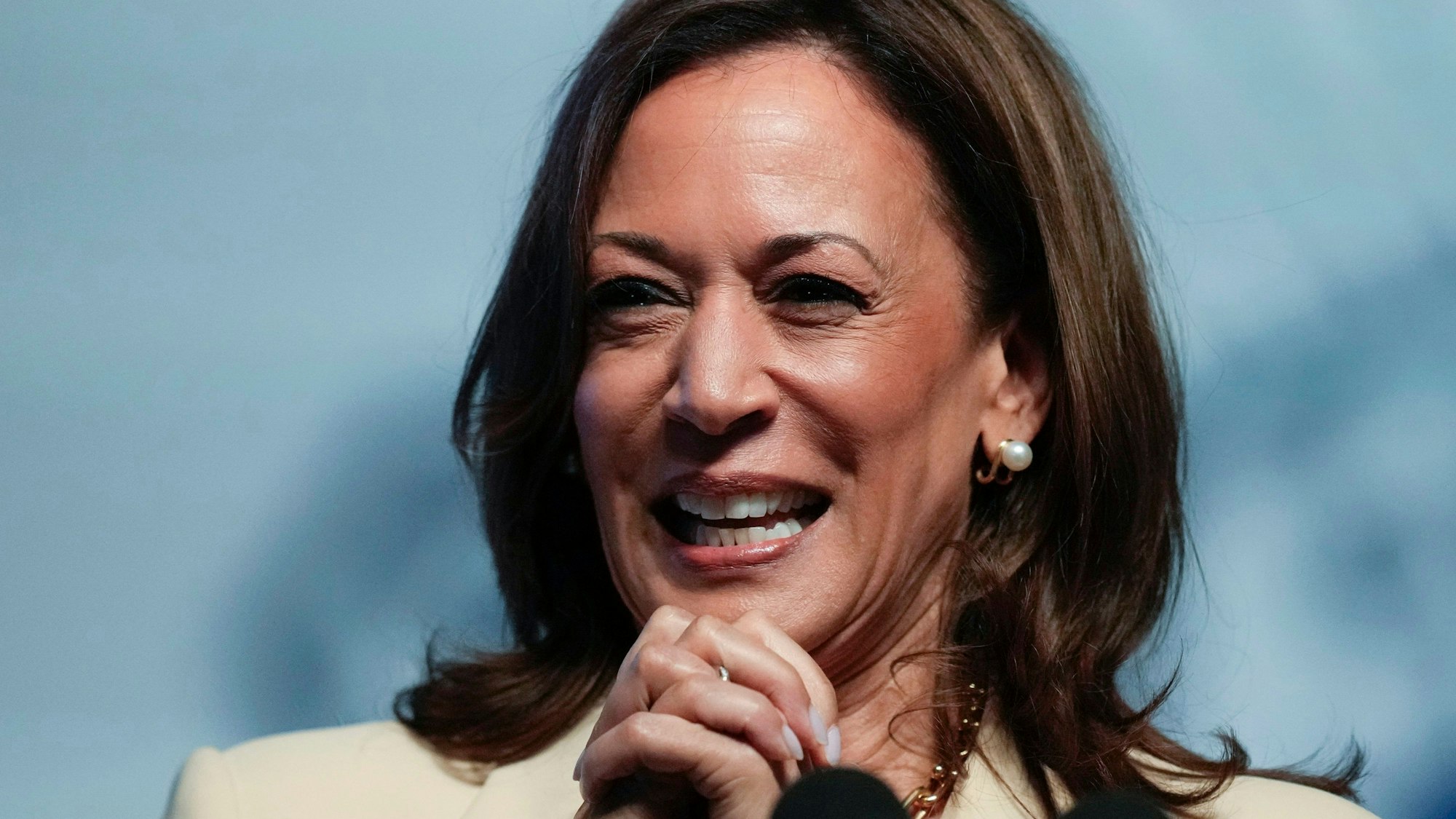 Harris bei einer Rede.