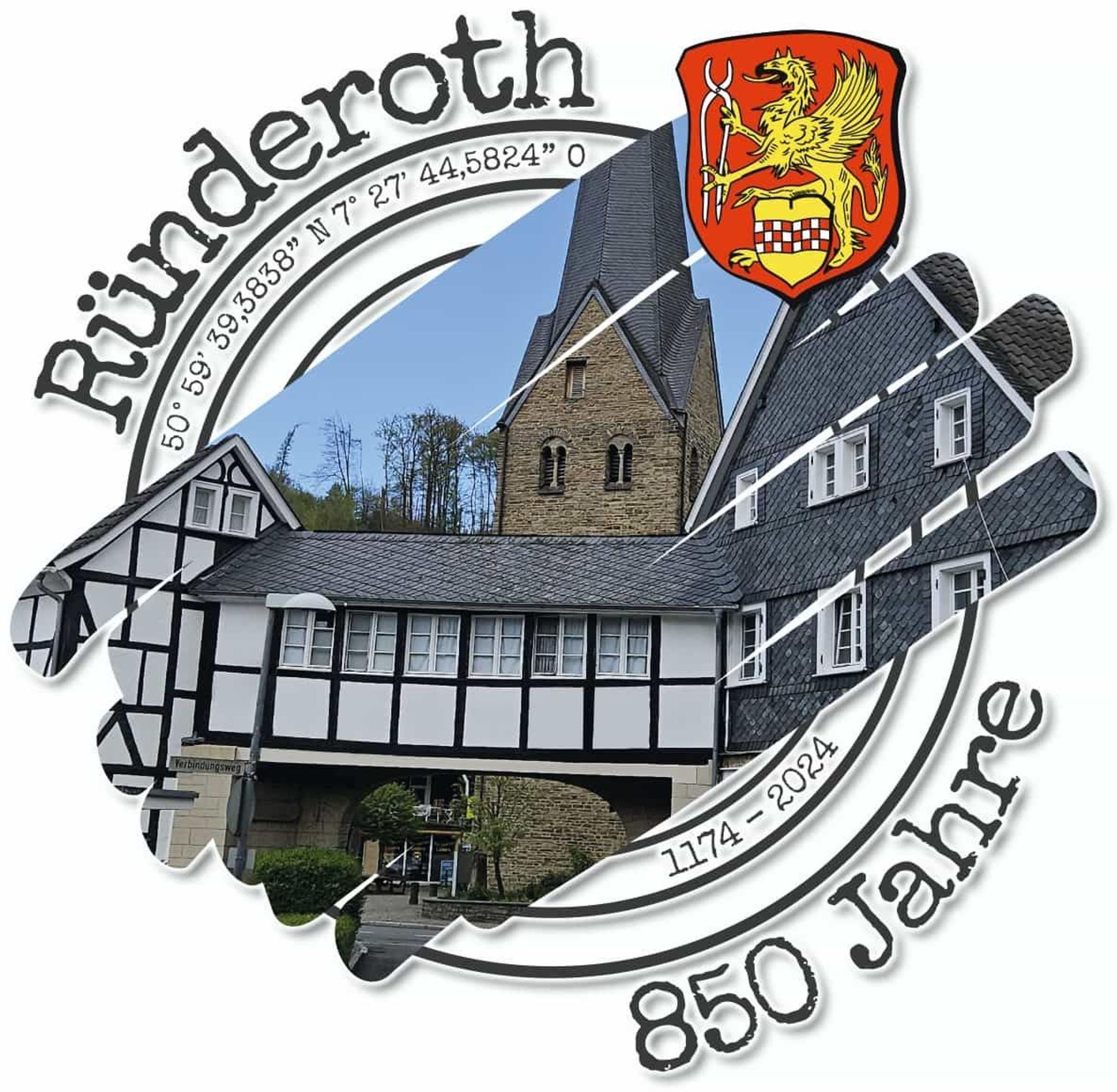 Das Logo zum Jubiläum „850 Jahre Ründeroth“.