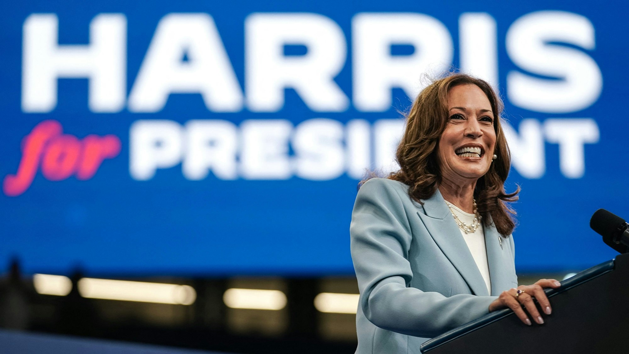Kamala Harris bei einer Wahlkampf-Veranstaltung in Atlanta, Georgia