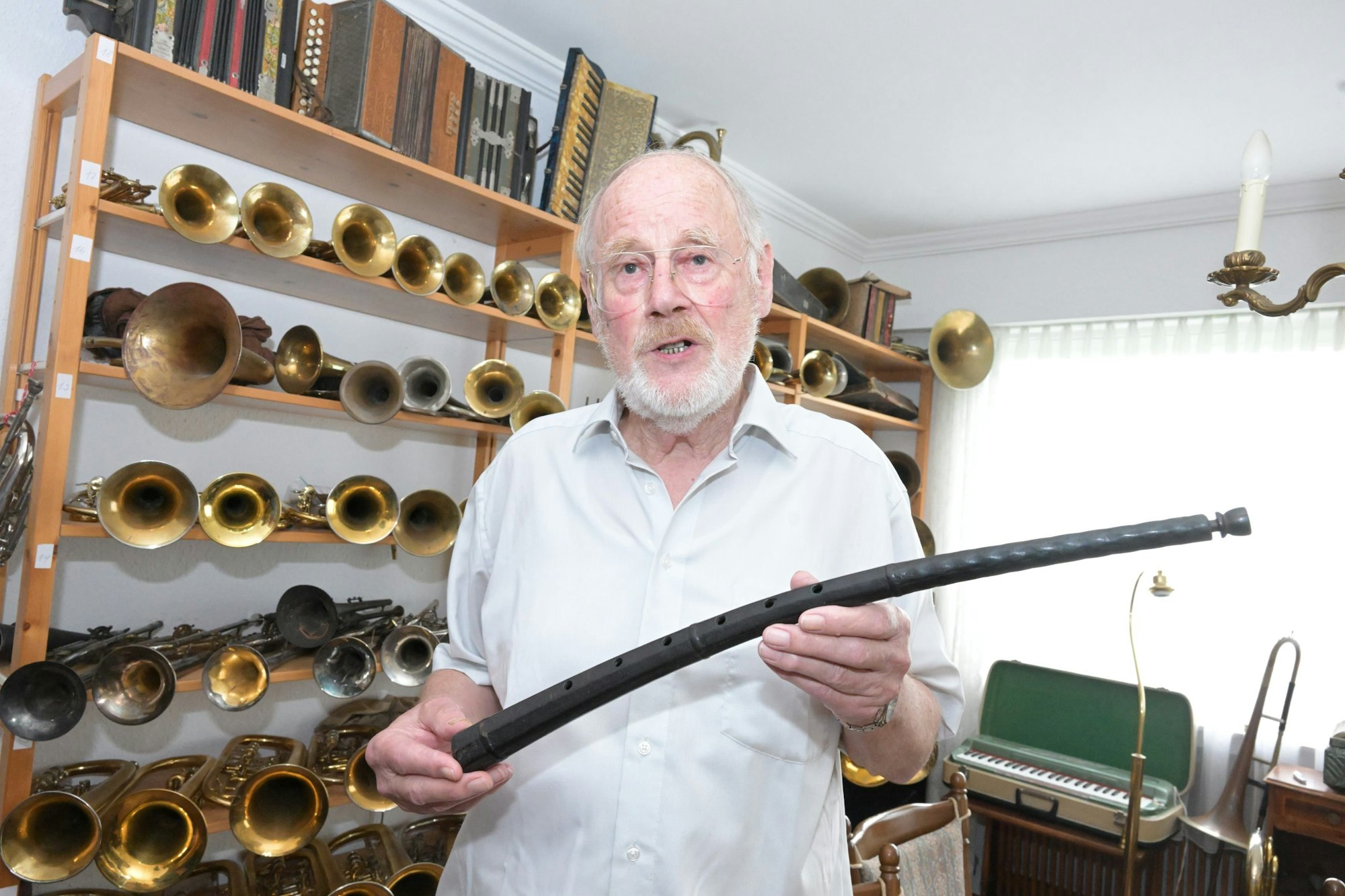 Der Sammler Günter Hett hat insgesamt 1300 Blasinstrumente zusammengetragen, 468 davon überließ er dem Bachhaus.