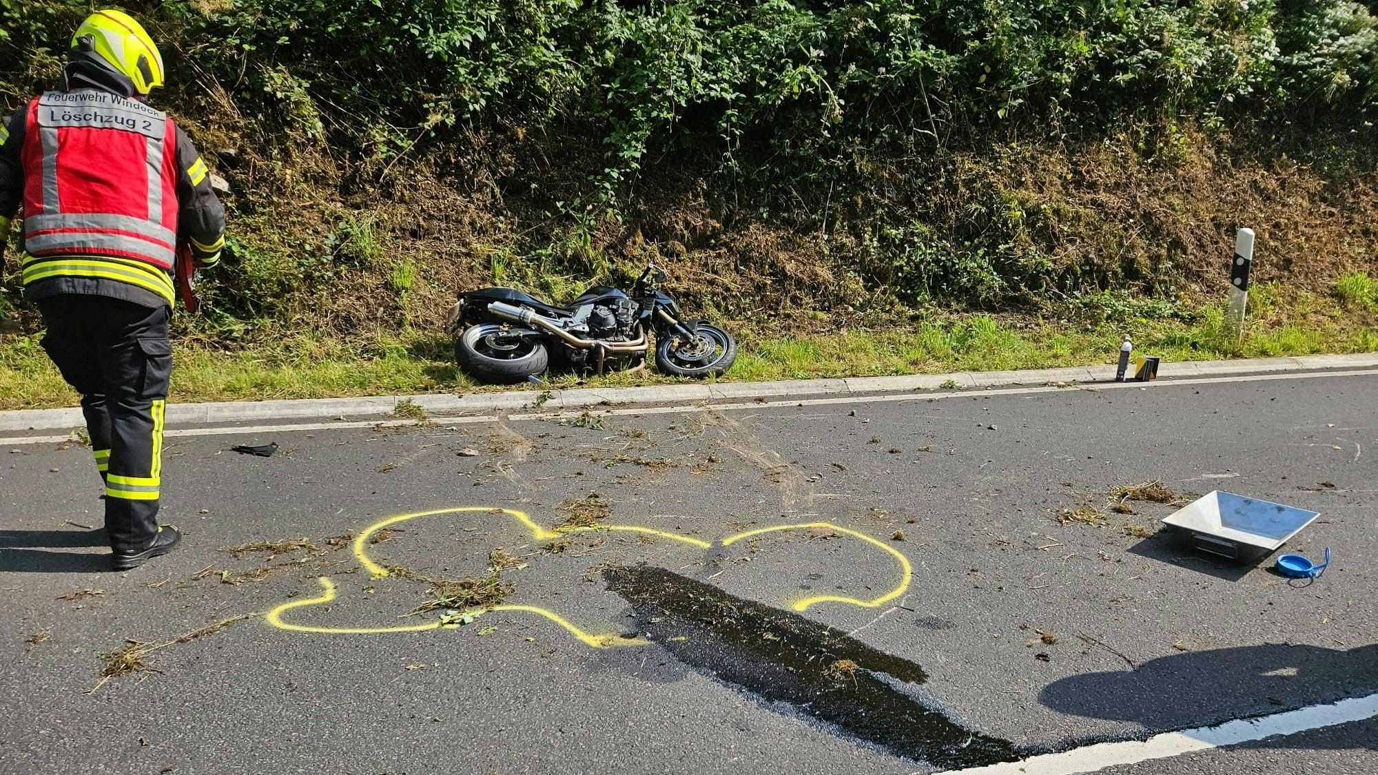 Der Motorradfahrer verlor auf dem Schladernring die Kontrolle über sein Fahrzeug.