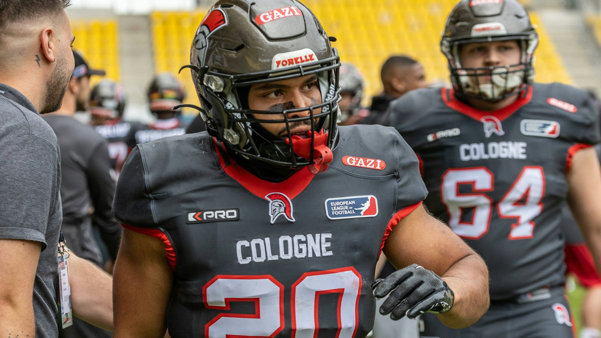 European League of Football, Cologne Centurions vs. Madrid Bravos, Aachen, 15.6.2024 Gerald Ameln Cologne Centurions 20, Cologne Centurions vs. Madrid Bravos am 15.6.2024, Tivoli, Aachen *** European League of Football, Cologne Centurions vs Madrid Bravos, Aachen, 15 6 2024 Gerald Ameln Cologne Centurions 20 , Cologne Centurions vs Madrid Bravos on 15 6 2024, Tivoli, Aachen Copyright: xBEAUTIFULxSPORTS/MarcxJungex