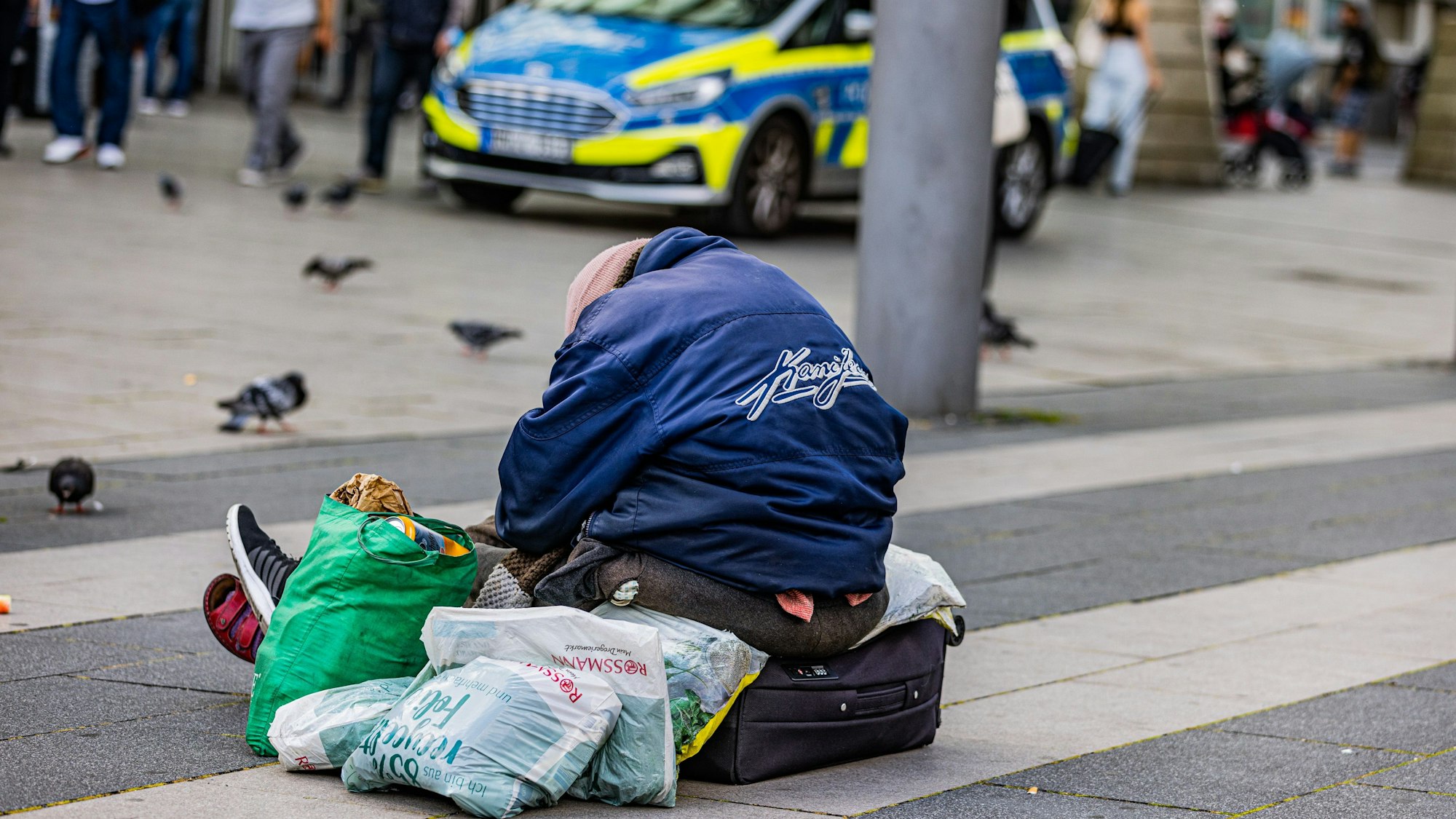 Obdachlosigkeit in der Innenstadt, hier am Breslauer Platz.