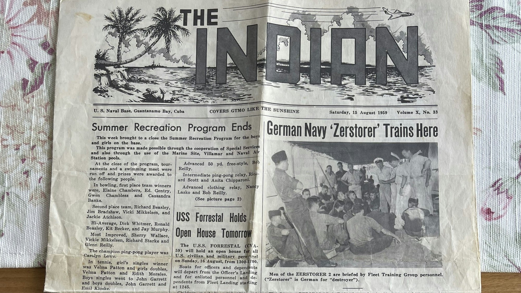 Diese Seite der Tageszeitung „The Indian“ vom 15. August 1959 ist für Dieter Birkenbeul aus Gummersbach heute ein echter Schatz.