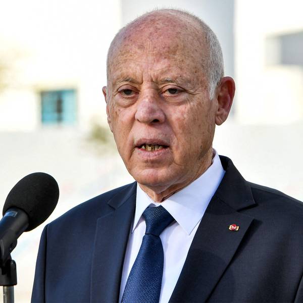Tunesiens Präsident Kais Saied bei einer Rede in Tunis am 24. Dezember 2023. (Archivbild)