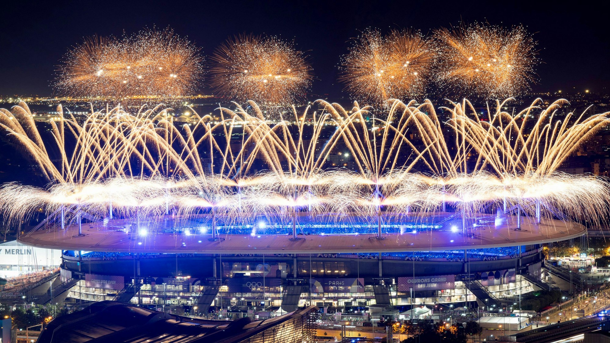 Zum Abschied der Olympischen Spiele in Paris gab es ein großes Feuerwerk.