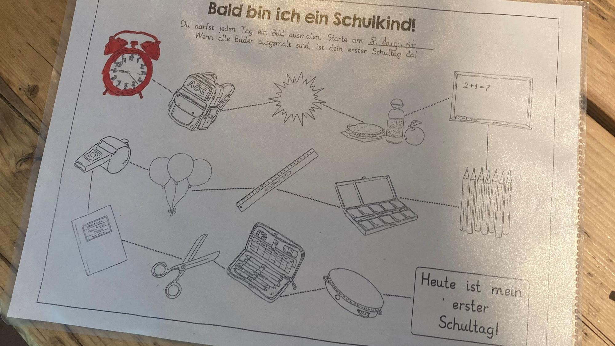 Tage zählen bis zur Einschulung.