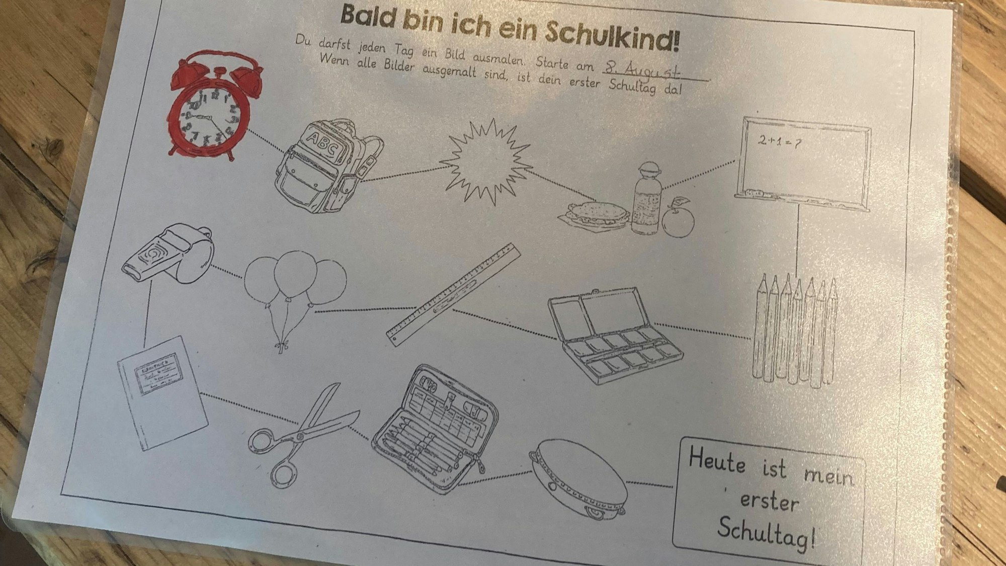 Tage zählen bis zur Einschulung.