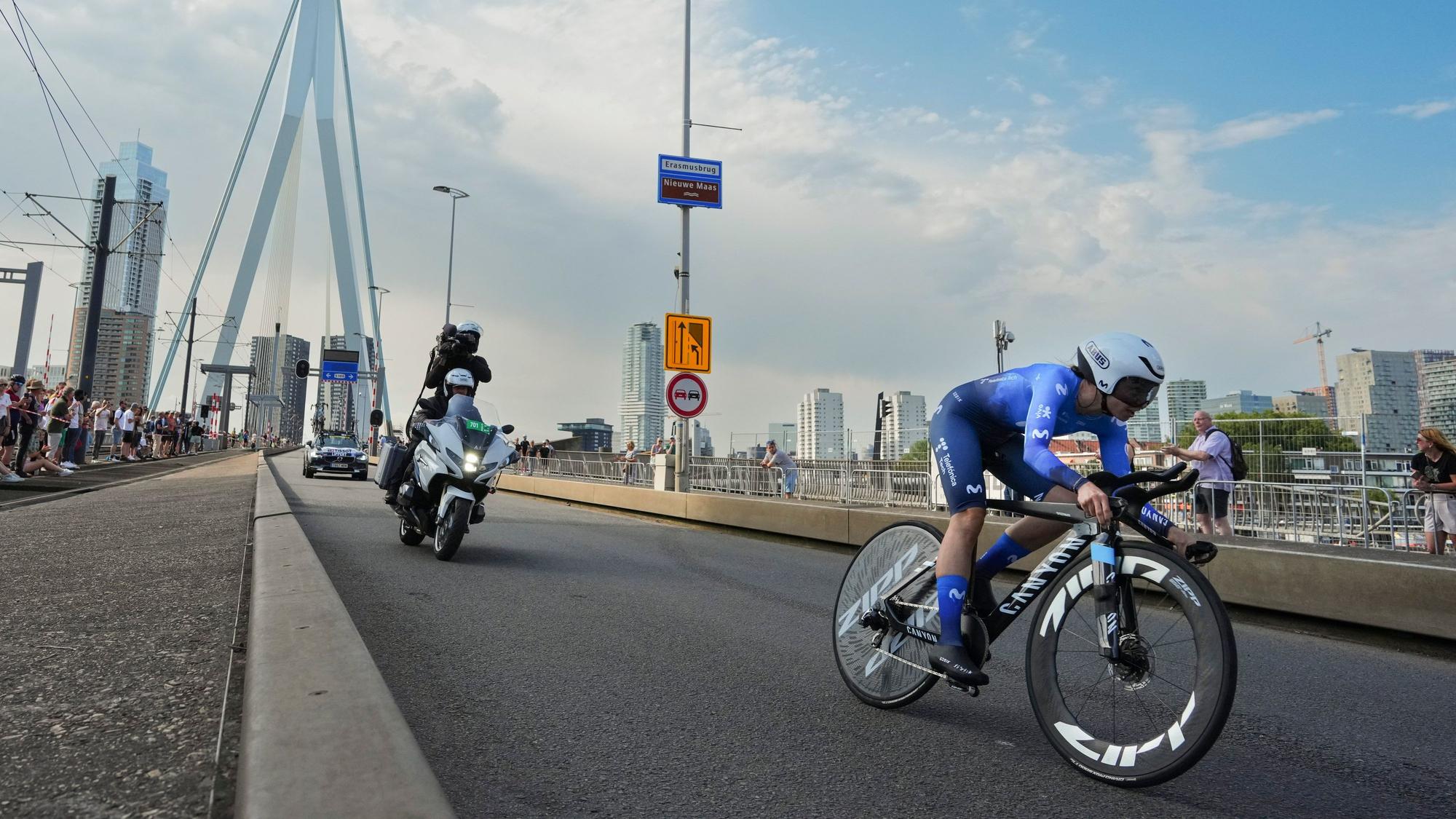 Liane Lippert aus Deutschland bei der dritten Etappe der Tour de France Frauen in Rotterdam.