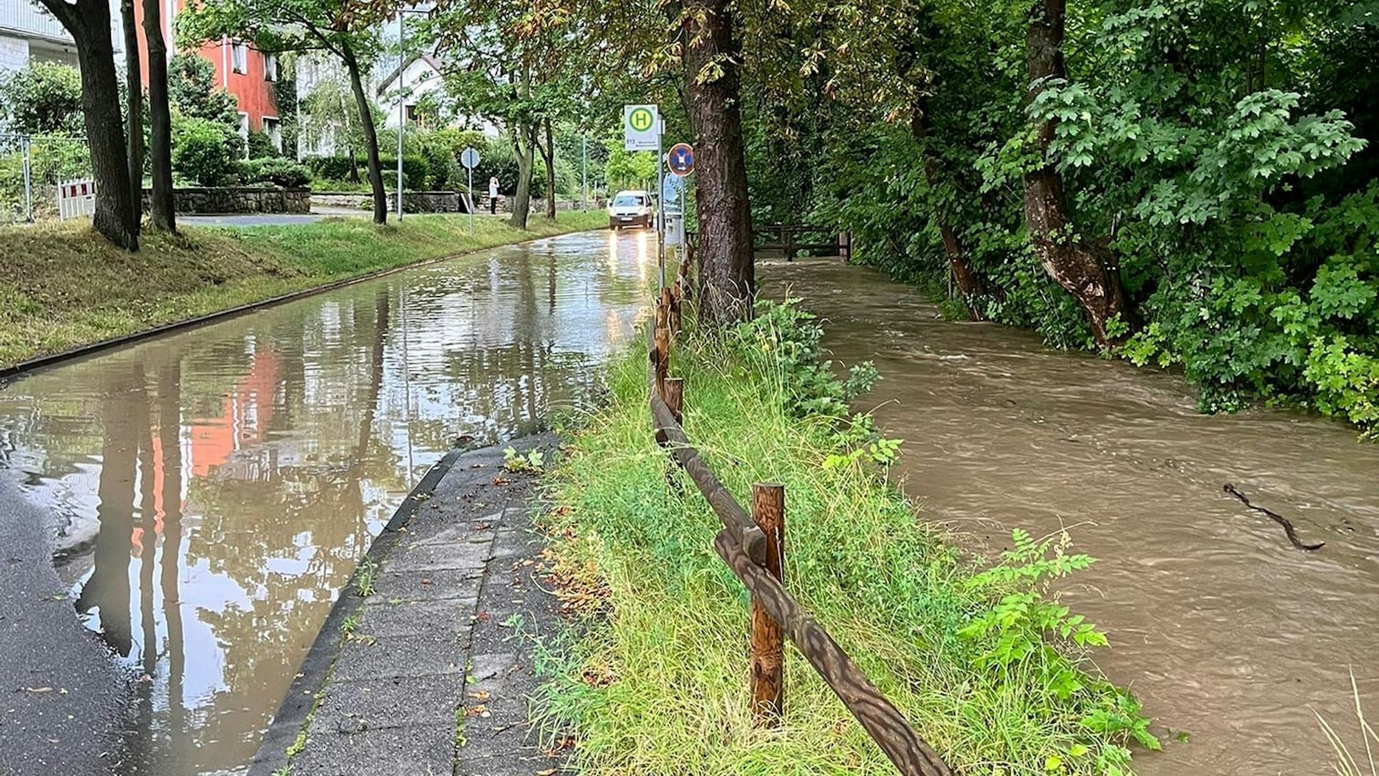 Starkregen am 13. August 2024 in der Schützenstraße Rheinbach Gräbbach