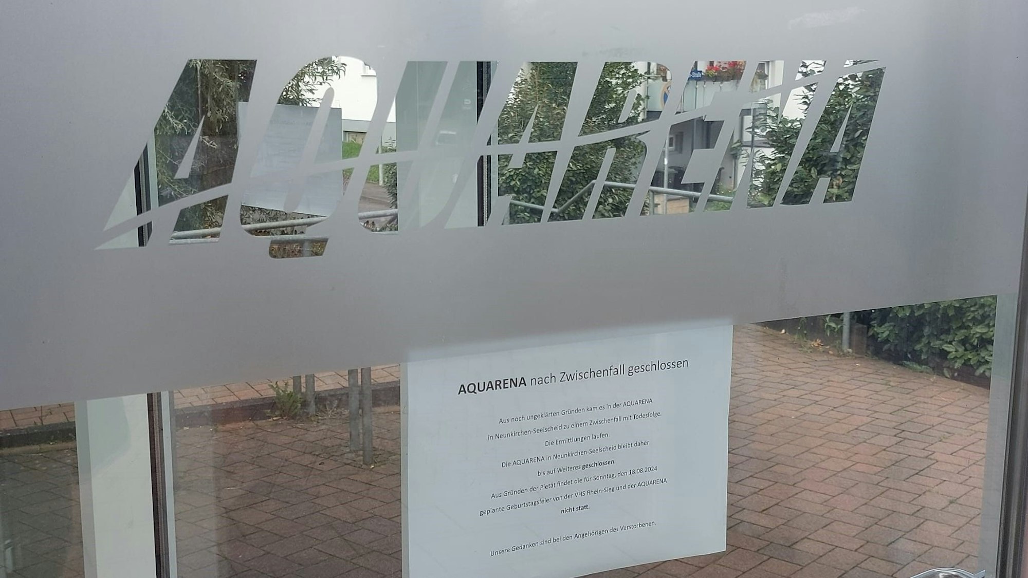 Das Schwimmbad Aquarena in Neunkirchen-Seelscheid ist nach einem Todesfall geschlossen.