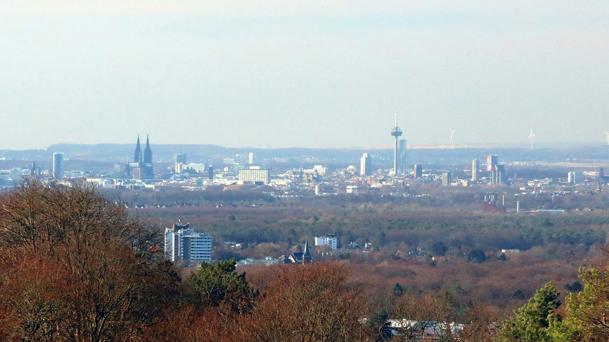 Ausblick zum Abschluss vom Bensberger Stadtgarten über die Kölner Bucht.