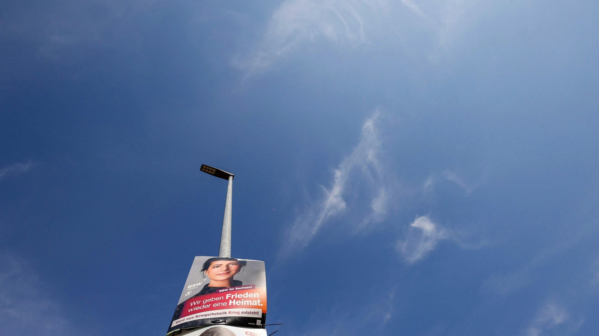 Ein Wahlplakat von BSW