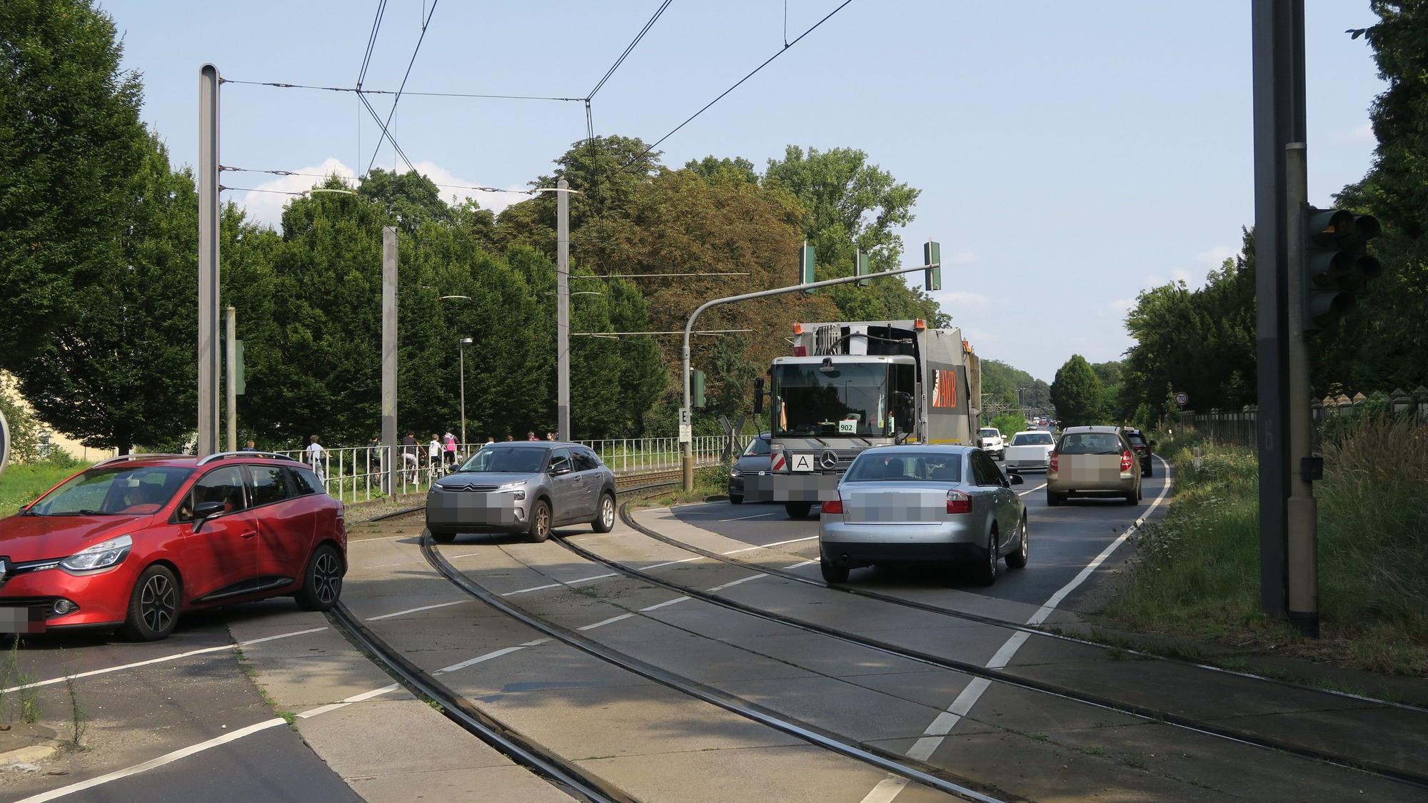 Der Militärring ungefähr in Höhe des Knotens mit der Venloer Straße.