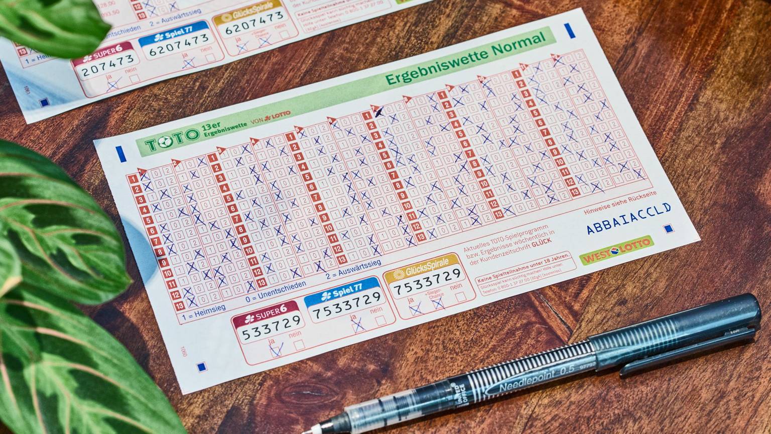 TOTO 13er Ergebniswette Spielschein
