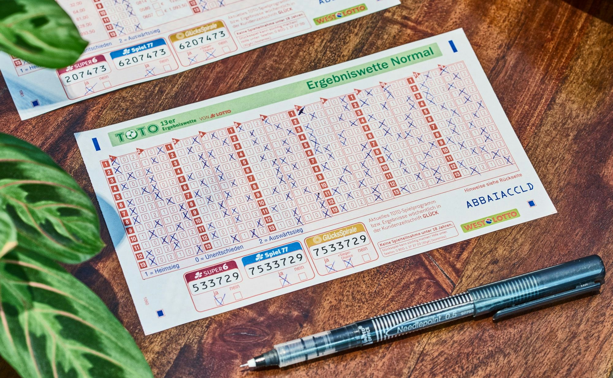 TOTO 13er Ergebniswette Spielschein