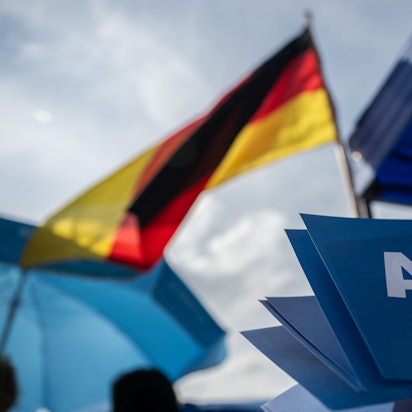 Ein Wahlstand der AfD