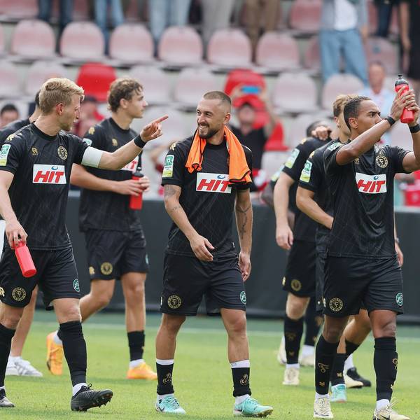 1. FC Köln Amateure (U23) vs. Fortuna Köln, Regionalliga West, Saison 2024/25, Jubel nach dem dem Spiel (Fortuna), 18.05.2024, Bild: Herbert Bucco