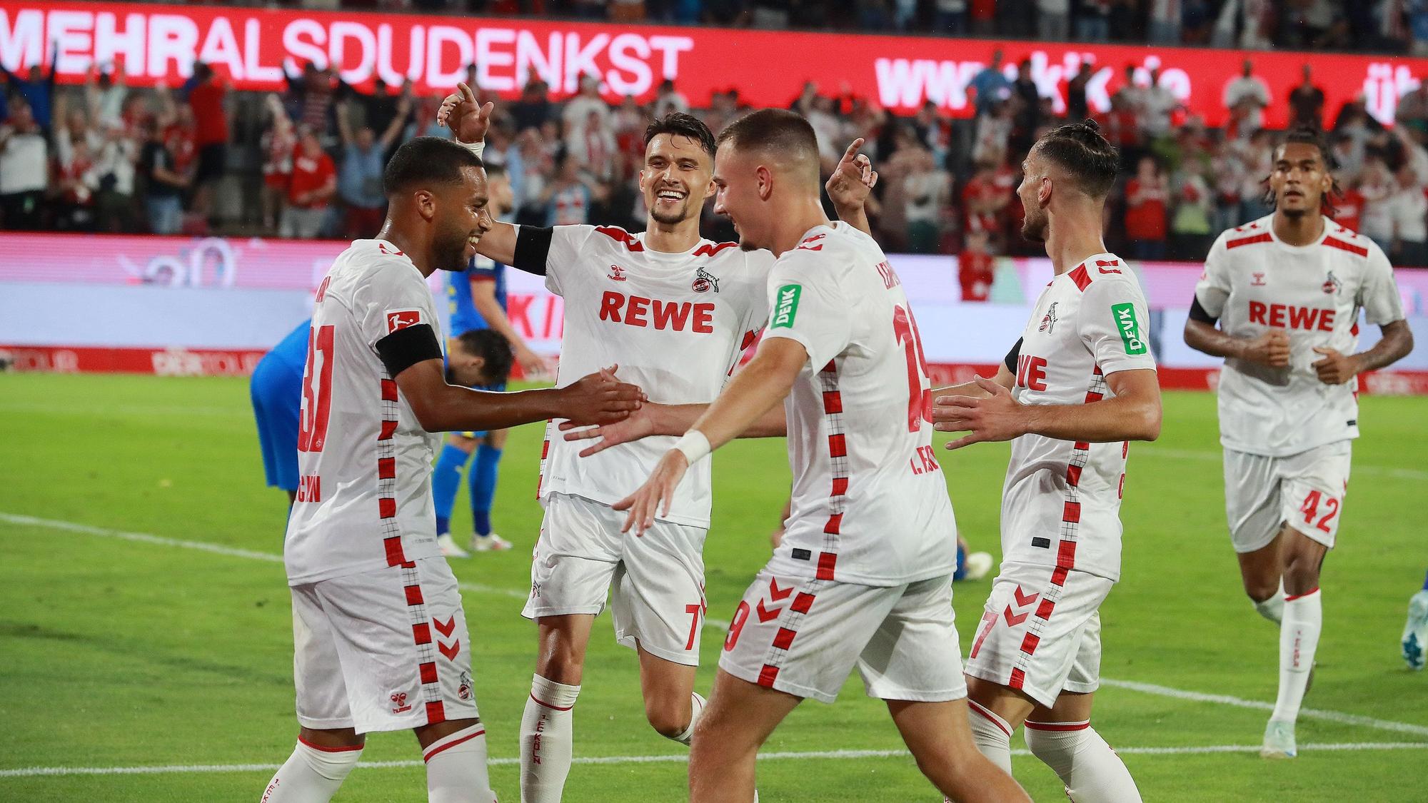 1. FC Köln vs. Eintracht Braunschweig, 3. Spieltag, 24.08.2024, 20.30 Uhr, Jubel Dejan Ljubicic (1. FC Köln) nach dem Tor zum 2:0, Bild: Herbert Bucco