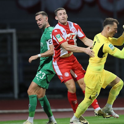 SC Fortuna Köln vs. Borussia Mönchengladbach II, 4.Liga, Mitte: Hendrik Mittelstädt (Fortuna), 23.08.2024, Bild: Herbert Bucco